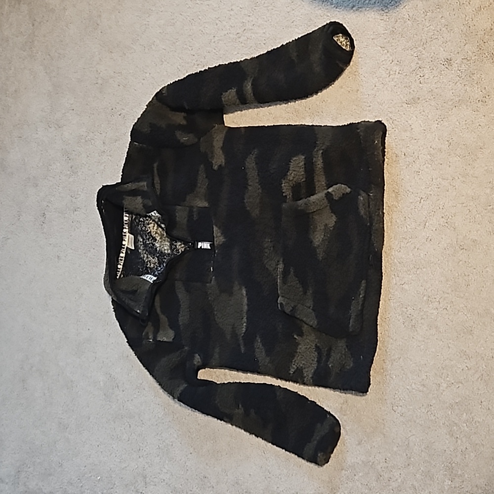 Camo Pink half zip up fleece